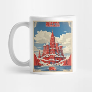 Ural Russia Vintage Tourism Poster Mug